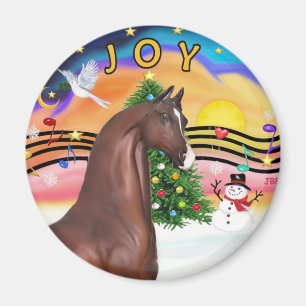 Xmas Music 2 - Brown Arabian Horse Magnet