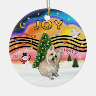 Xmas Music 2 - Cairn Terrier 1 Ceramic Tree Decoration