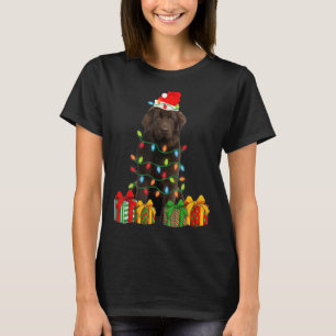 Xmas Newfoundland Dog Christmas Lights Puppy   T-Shirt