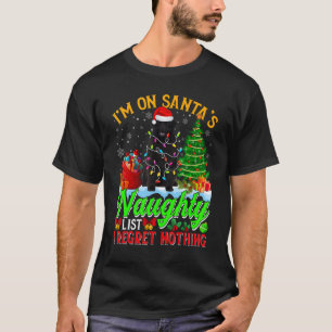Xmas Newfoundland Dog On Santa's Naughty List T-Shirt