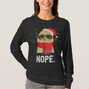 Xmas Nope Not Today Funny Cat Christmas T-Shirt