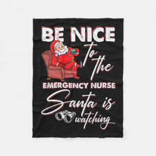 Xmas Nursing Healthcare Worker Emergency Nurse Chr Fleece Blanket
