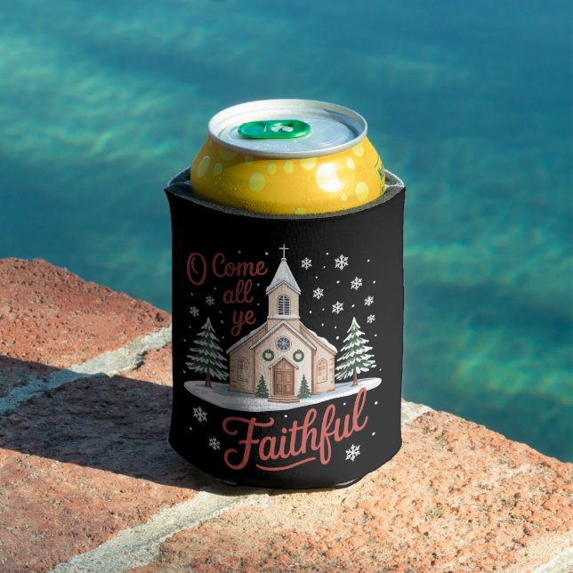 Xmas O Come All Ye Faithful Religious Christian Can Cooler (In Situ Pool)