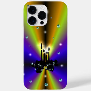 Xmas on Purple Yellow Rainbow with Pearls Case-Mate iPhone 14 Pro Max Case