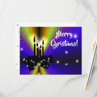 Xmas on Purple Yellow Rainbow with Pearls