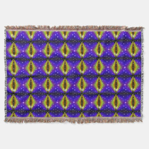 Xmas on Purple Yellow Rainbow with Pearls Throw Blanket