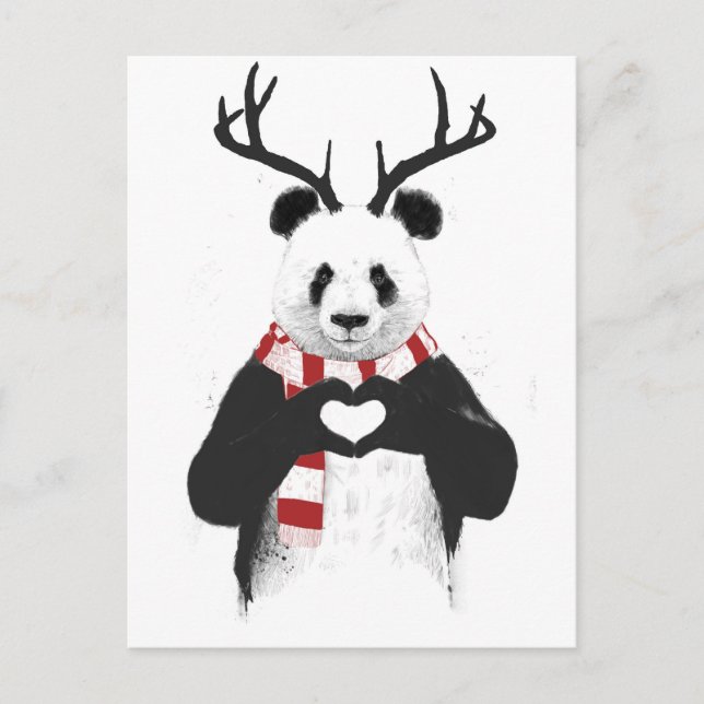Xmas panda holiday postcard (Front)