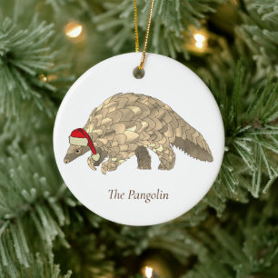 Xmas Pangolin Endangered Species Ceramic Tree Decoration