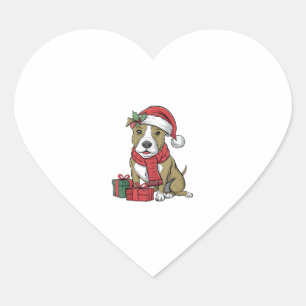 Xmas Party Decoration American Pitbull Terrier Dog Heart Sticker