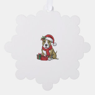 Xmas Party Decoration American Pitbull Terrier Dog Tree Decoration Card
