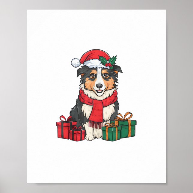 Xmas Party Decoration Australian Shepherd Dog Chri (Front)