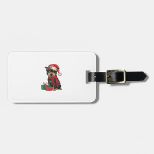 Xmas Party Decoration Santa Affenpinscher Dog Chri Luggage Tag
