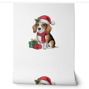 Xmas Party Decoration Santa Beagle Dog Christmas Wallpaper