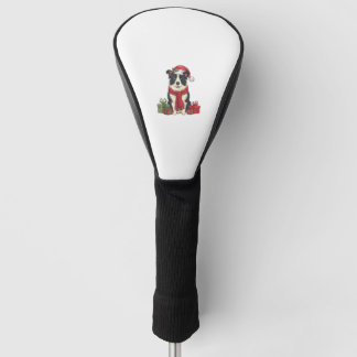 Xmas Party Decoration Santa Border Collie Dog Chri Golf Head Cover