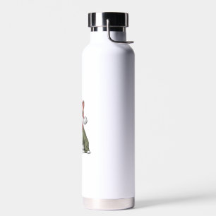 Xmas Party Decoration Santa Bull Terrier Dog Chris Water Bottle