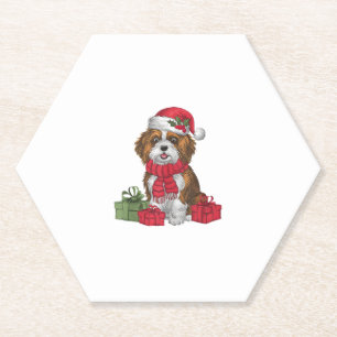 Xmas Party Decoration Santa Havanese Dog Christmas Paper Coaster