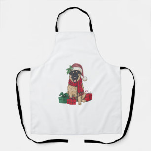 Xmas Party Decoration Santa Malinois Dog Christmas Apron