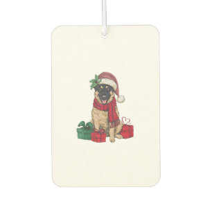 Xmas Party Decoration Santa Malinois Dog Christmas Car Air Freshener