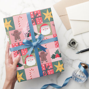 Xmas Patchwork Holiday Noel Christmas Wrapping  Paper