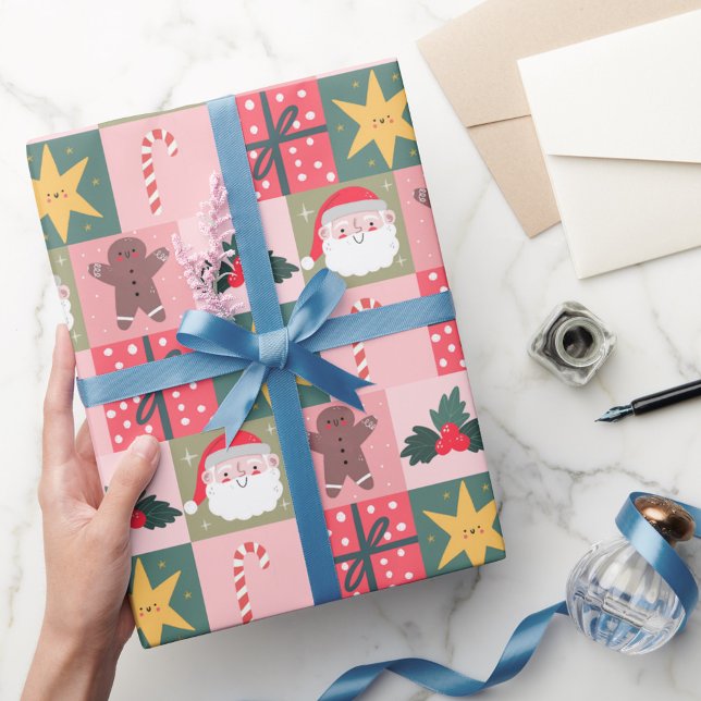 Xmas Patchwork Holiday Noel Christmas Wrapping  Wrapping Paper (Creator Uploaded)