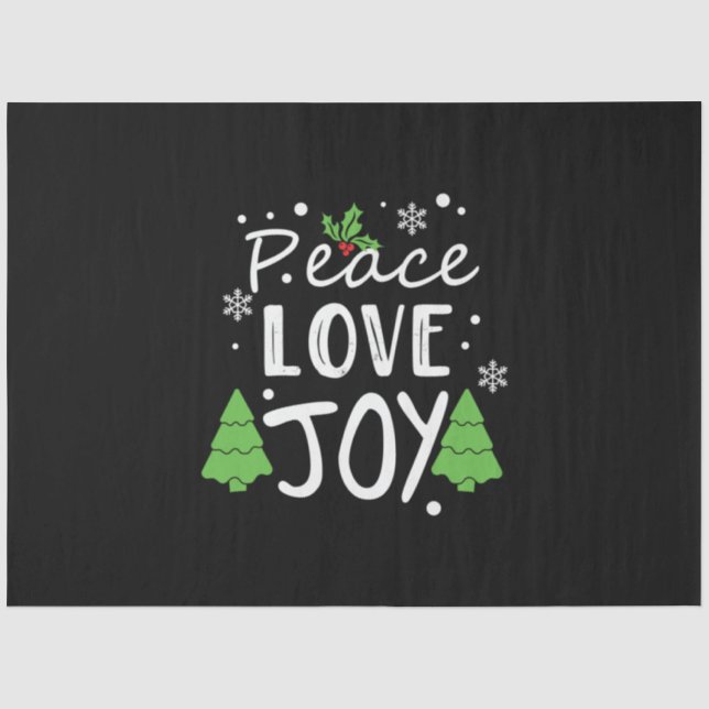 Xmas Peace Love Joy Tissue Paper (Front)
