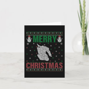 Xmas Pjs Matching Jiu Jitsu Fighter Ugly Christmas Card