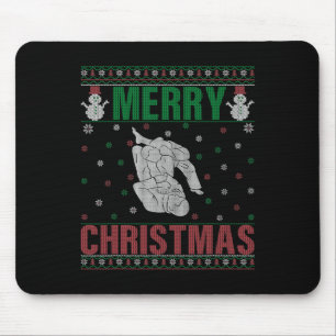 Xmas Pjs Matching Jiu Jitsu Fighter Ugly Christmas Mouse Pad