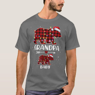 Xmas Plaid Bear Grandpa Baby Polar Pregnancy Annou T-Shirt