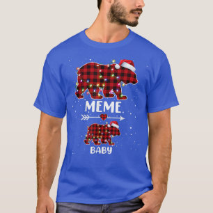 Xmas Plaid Bear Meme Baby Polar Pregnancy Announce T-Shirt