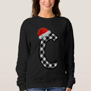 Xmas Plaid Capital Letter C Santa Monogram Christm Sweatshirt