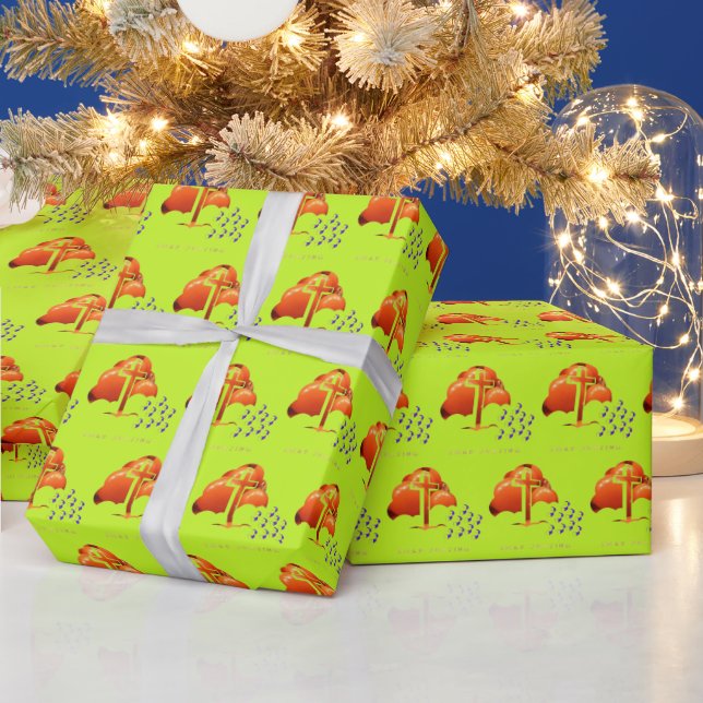 Xmas Praying greenish Wrapping Paper (Holidays)