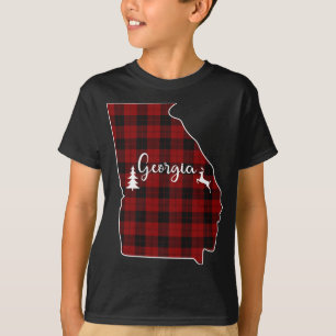 Xmas Presents for Mum Dad Red Plaid Deer Tree Geor T-Shirt