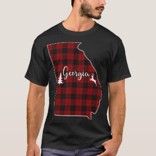 Xmas Presents for Mum Dad Red Plaid Deer Tree Geor T-Shirt