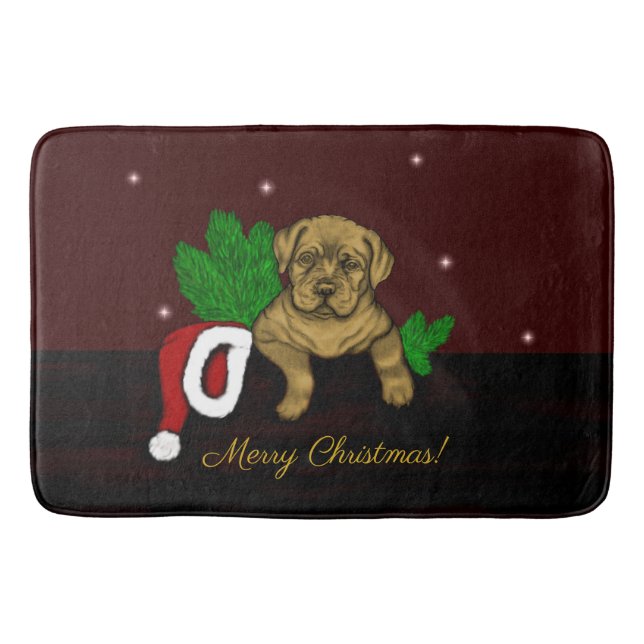 XMas Puppy Bath Mat (Front)