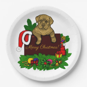 XMas Puppy Paper Plate