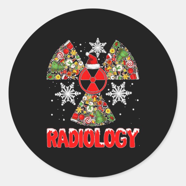 Xmas Radiology Christmas Radiologist Xray Tech Cut Classic Round Sticker (Front)