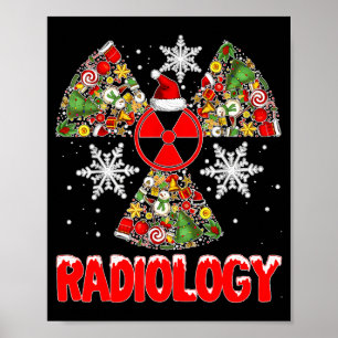 Xmas Radiology Christmas Radiologist Xray Tech Cut Poster