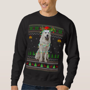 Xmas Reindeer Santa Hat Great Pyrenees Dog Ugly Ch Sweatshirt