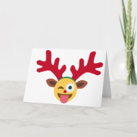 xmas reindeer wink emoji
