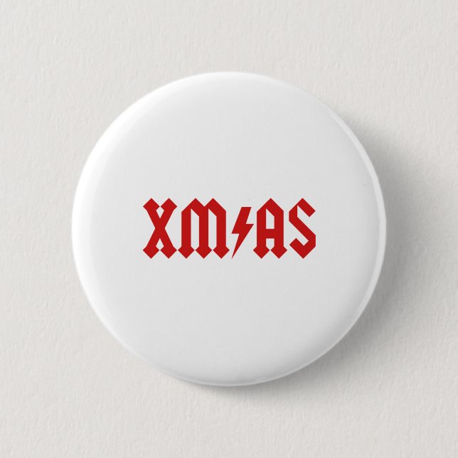 Xmas Rock Roll Heavy Metal Funny Christmas Xmas Fu 6 Cm Round Badge (Front)