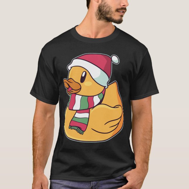 Xmas Rubber Ducky Duckie Duck Christmas Gift Cute  T-Shirt (Front)