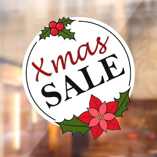 Xmas Sale Sticker - Holiday Window Cling (Sheet 2)