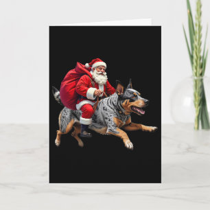 Xmas Santa Australian Cattle Dog Christmas  Card