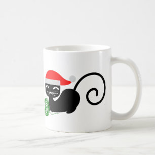 xmas santa cat coffee mug