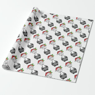 xmas santa claus alpaca wrapping paper