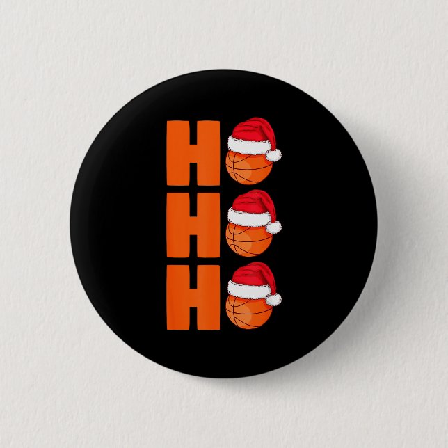 Xmas Santa Claus Basketball Christmas  6 Cm Round Badge (Front)