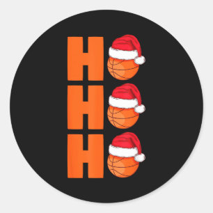 Xmas Santa Claus Basketball Christmas Classic Round Sticker