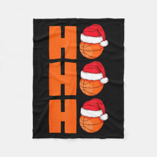 Xmas Santa Claus Basketball Christmas Fleece Blanket
