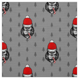 xmas santa claus gorilla fabric