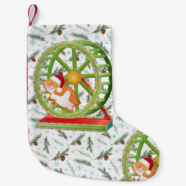 xmas santa claus hamster small christmas stocking (Front)
